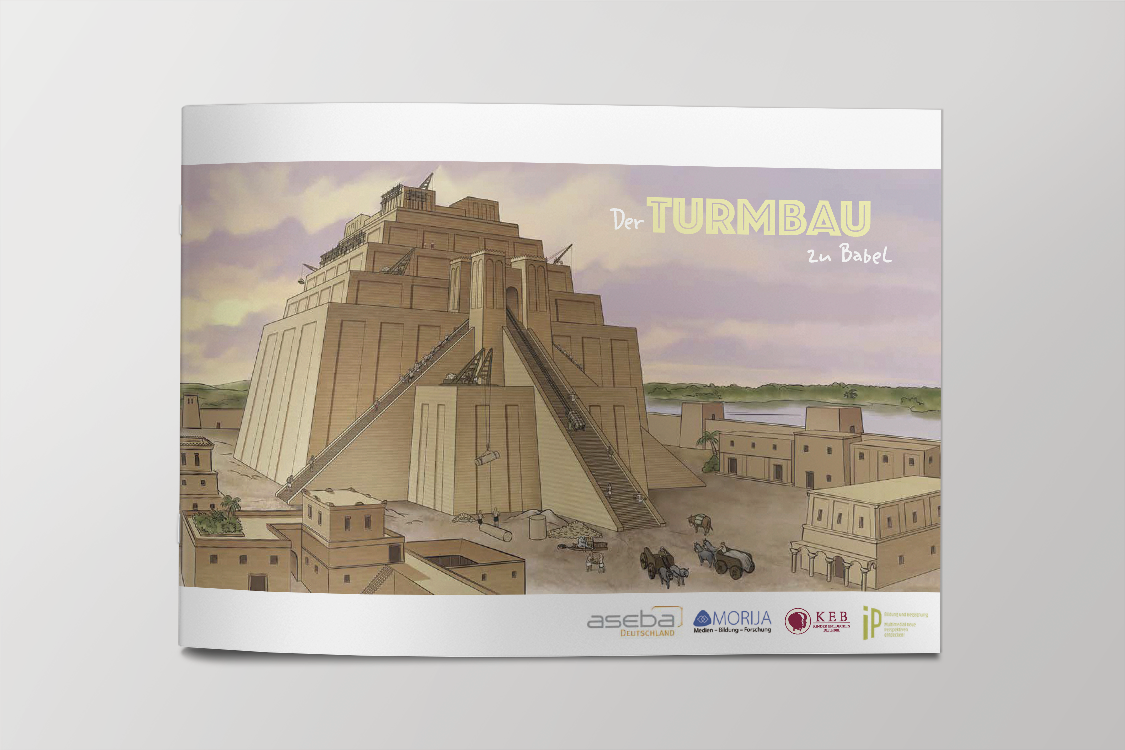 1210_1 Der Turmbau zu Babel - Bilderheft mit Text für Kinder und Mitarbeiter