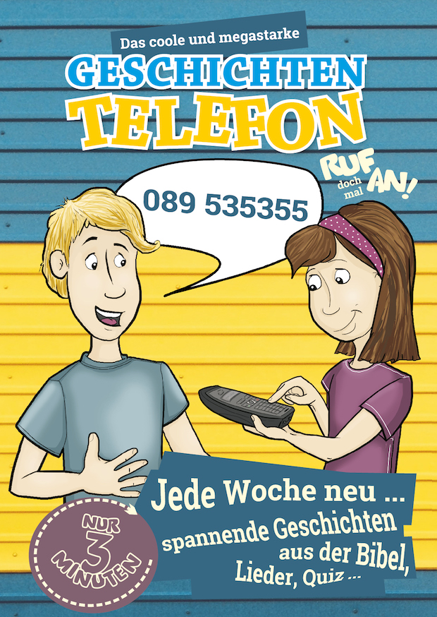 Geschichten-Telefon Werbezettel