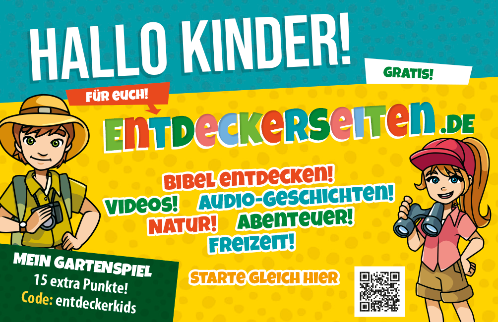 Entdeckerseiten Werbekarte mit Bibelvers Entdeckerseiten Werbekarte mit Bibelvers