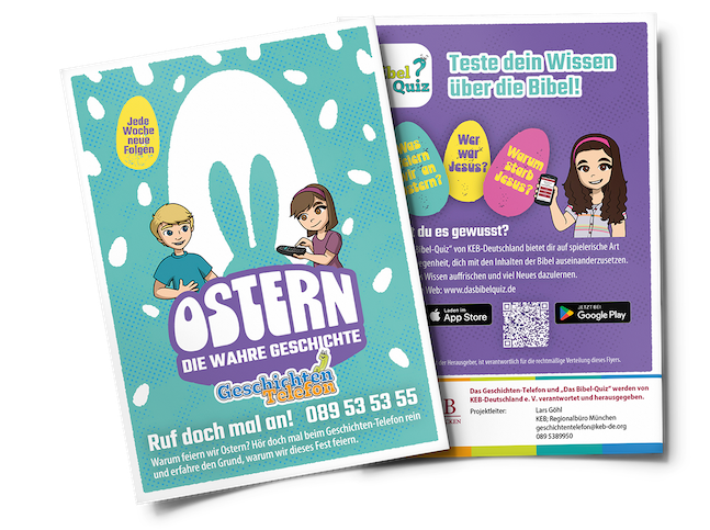 Geschichten-Telefon Werbezettel Oster-Edition